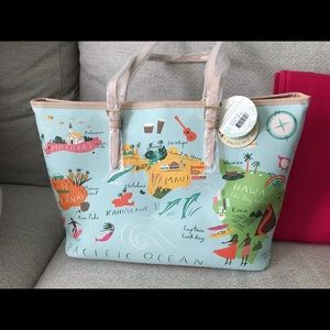 Two Spartina 449 map Hawaii handbag and tote.